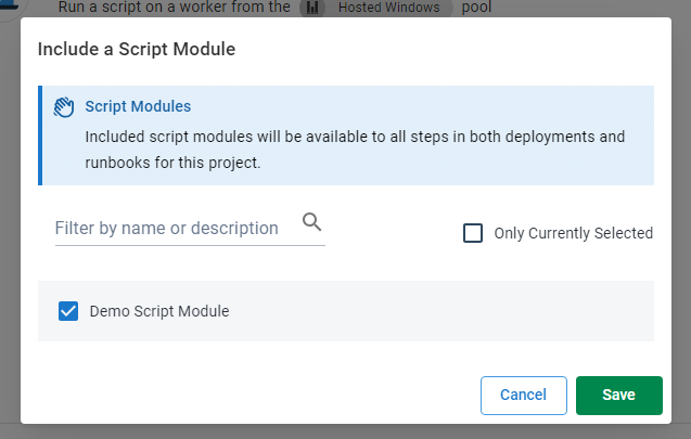 Script Modules Deployment Include