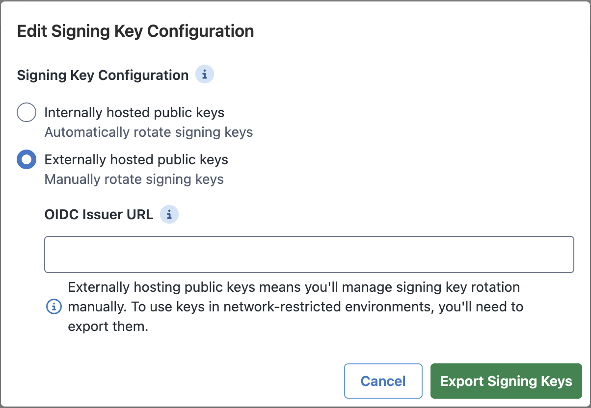 Signing Key Config